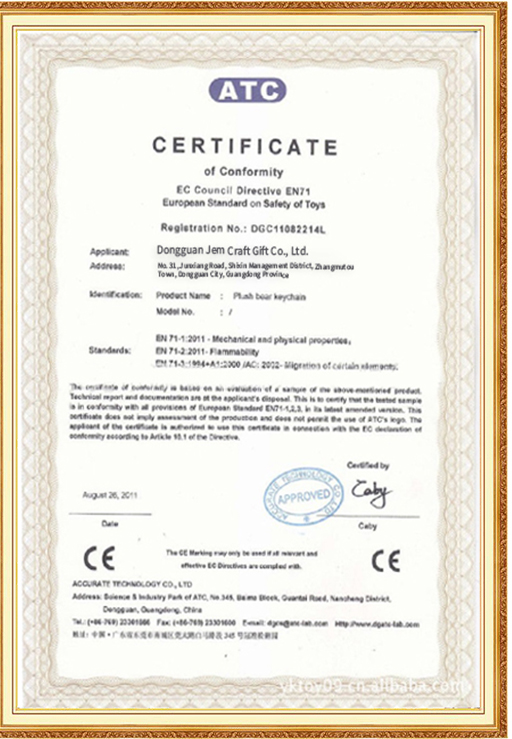 Certificat EN71